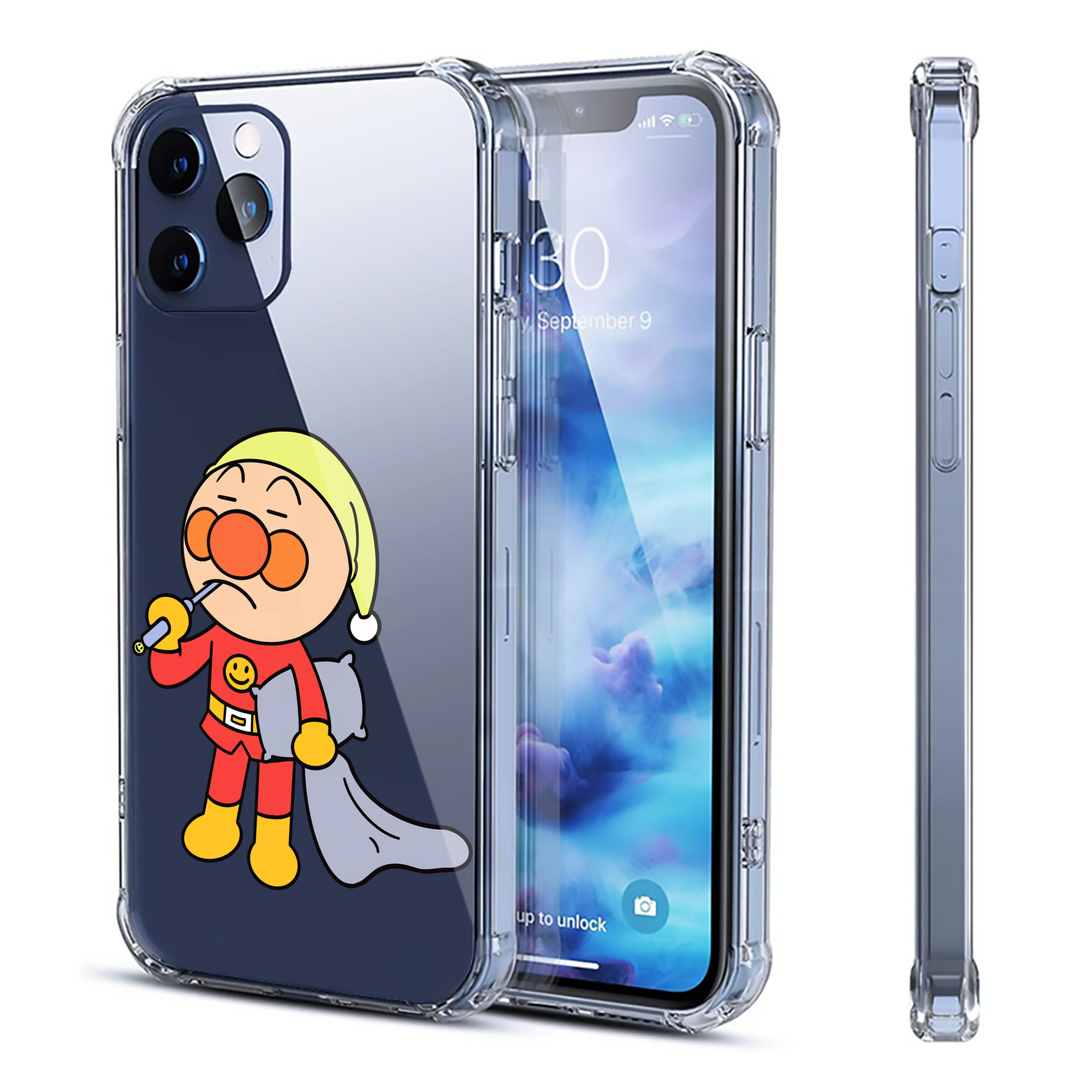 （画像用） アンパンマン Anpanman 【iPhone 12シリーズ対応】透明スマホケース（クリアソフトケース）